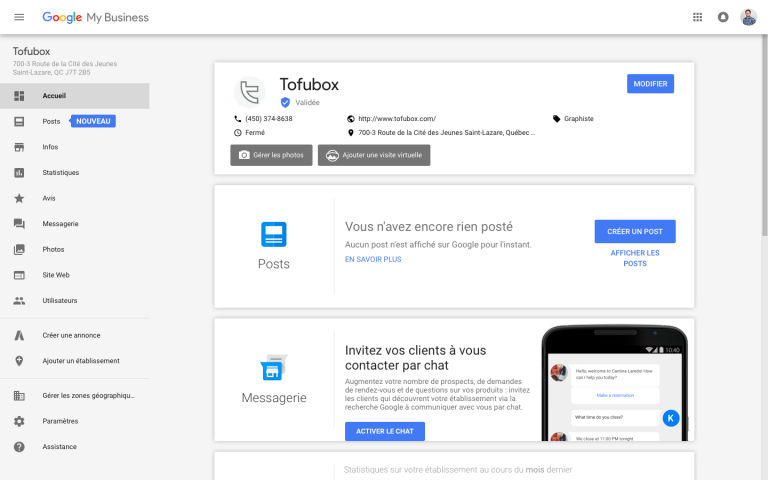 Google Mon Entreprise - Capture compte 2 - Tofubox